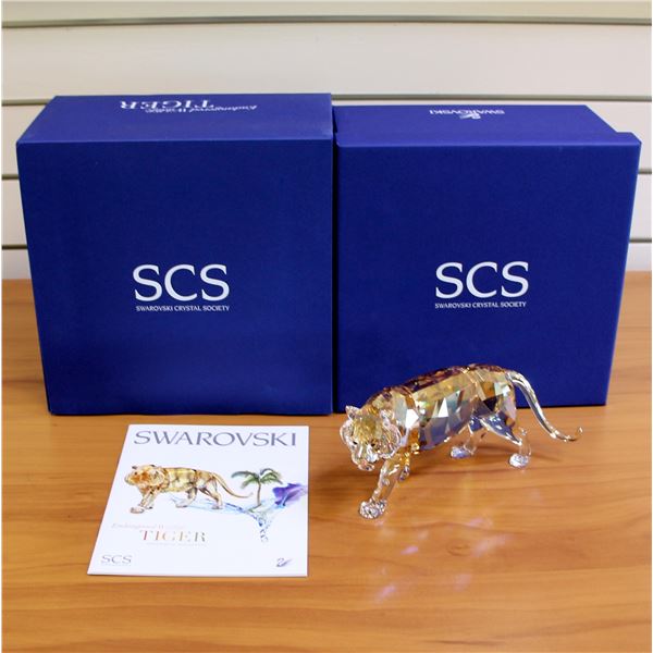 Swarovski Crystal 1003148 Endangered Wildlife Tiger 2010 with Box and COA