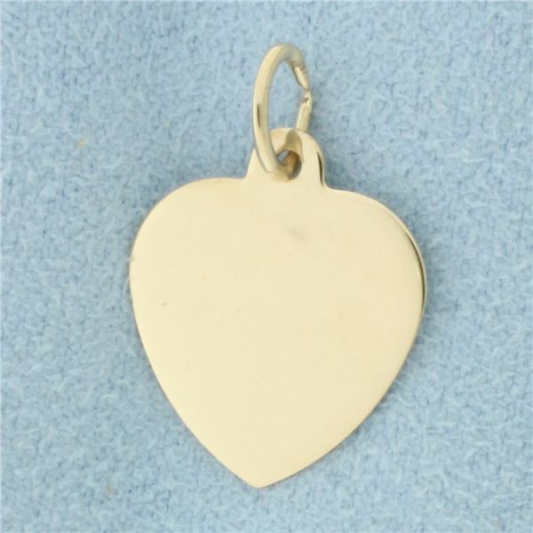 Engravable Heart Charm in 14k Yellow Gold