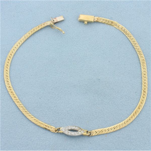 Italian Diamond Evil Eye Bracelet in 14k Yellow Gold