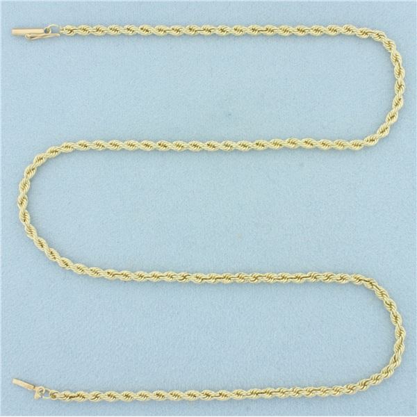18 Inch Rope Link Chain Necklace in 14k Yellow Gold