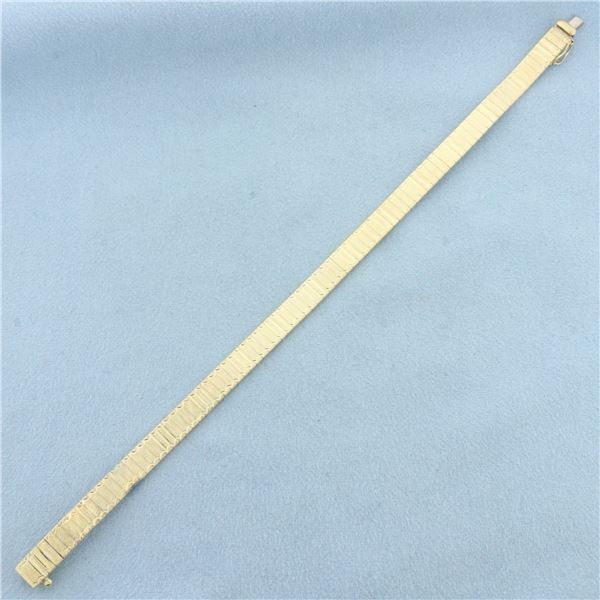 Diamond Cut Omega Bracelet in 14k Yellow Gold
