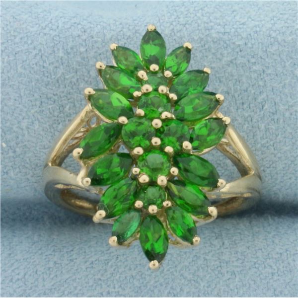 Green Garnet Ring in 10K Yellow Gold