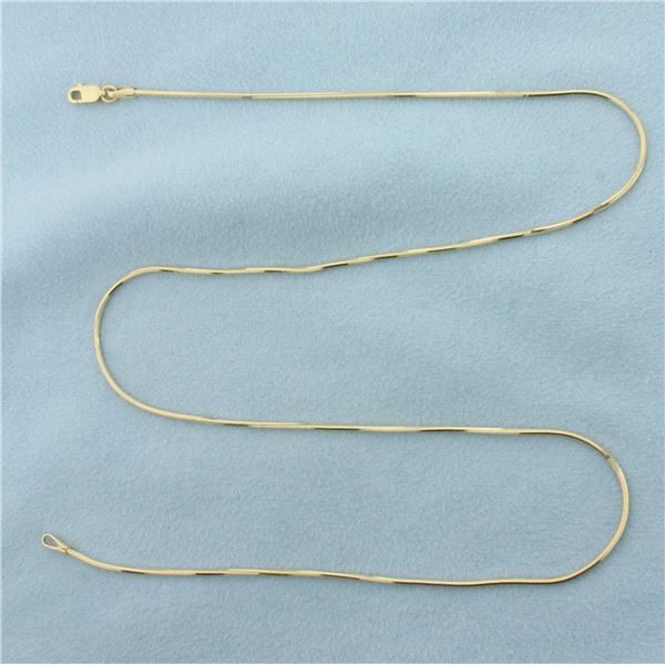 18 Inch Italian Snake Link Chain Necklace in 14K Yellow Gold