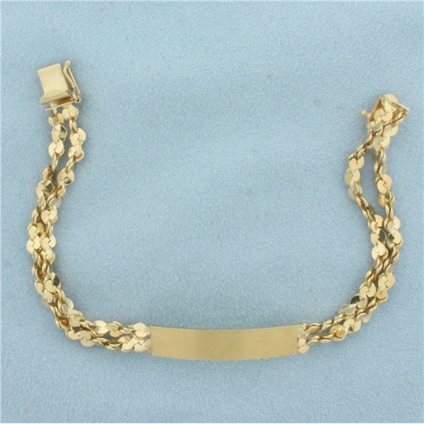 Tinsel Link ID Name Bracelet in 14K Yellow Gold