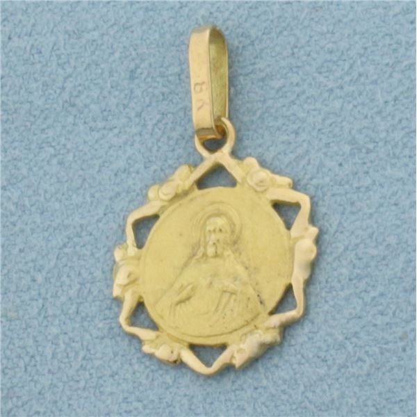Jesus Christ Pendant or Charm in 8k Yellow Gold