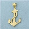 Image 1 : Anchor and Rope Mariner Pendant in 10k Yellow Gold