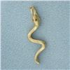 Image 1 : Diamond Cut Snake Pendant in 14k Yellow Gold