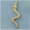 Image 2 : Diamond Cut Snake Pendant in 14k Yellow Gold