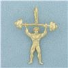 Image 1 : Weightlifter Pendant in 14k Yellow Gold