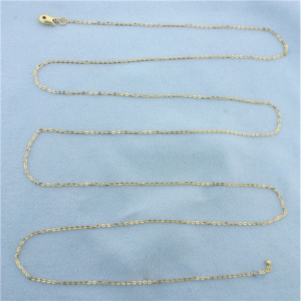 40 Inch Italian Adjustable Cable Link Chain Necklace in 14k Yellow Gold