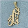 Image 1 : Number One Mom Pendant in 14k Yellow Gold