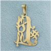 Image 2 : Number One Mom Pendant in 14k Yellow Gold