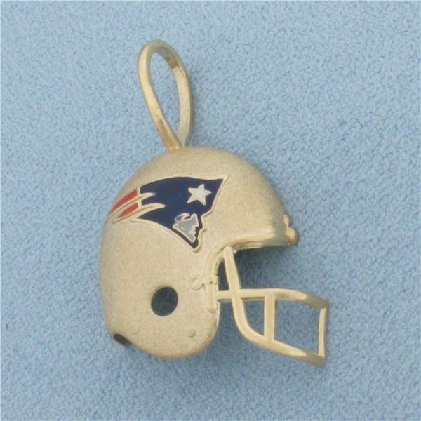 Vintage New England Patriots Football Helmet Pendant in 14k Yellow Gold