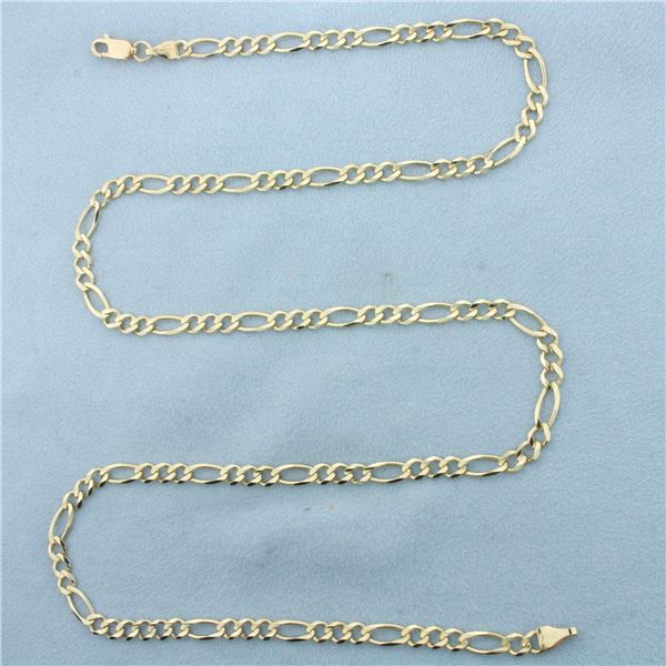 24 Inch Figaro Link Chain Necklace in 10k Yellow Gold