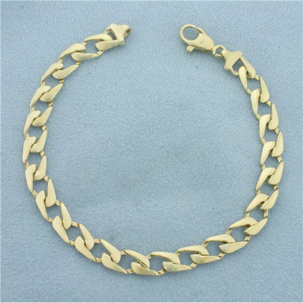 Designer Curb Link Bracelet in 14k Yellow Gold