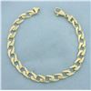 Image 1 : Designer Curb Link Bracelet in 14k Yellow Gold