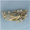 Image 2 : Ruby and Opal Brooch Pin in 14k Yellow Gold