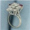 Image 3 : Ruby and Diamond Cocktail Ring in 14k White Gold