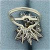 Image 4 : Ruby and Diamond Cocktail Ring in 14k White Gold