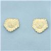 Image 1 : Leaf Stud Earring Jacket Enhancers in 14k Yellow Gold