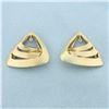 Image 1 : Triangle Stud Earring Jacket Enhancers in 14k Yellow Gold