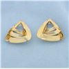 Image 2 : Triangle Stud Earring Jacket Enhancers in 14k Yellow Gold