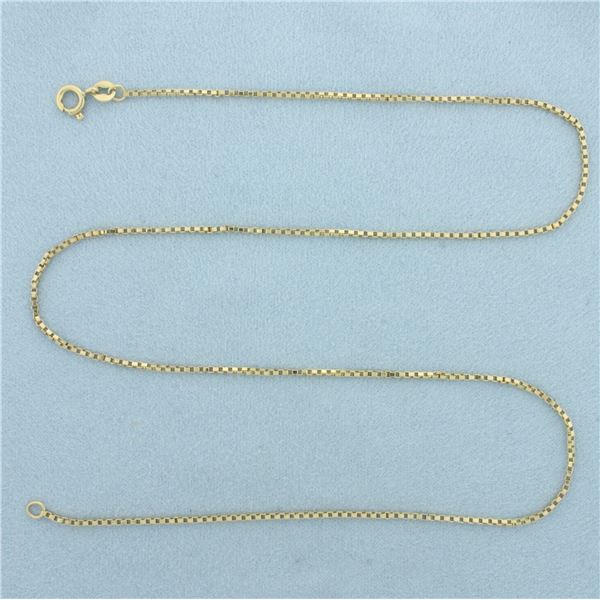 18 Inch Box Link Chain Necklace in 18k Yellow Gold