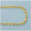Image 2 : 20 Inch Two-Tone Anchor Mariner Link Chain Necklace in 18k Yellow and White Gold