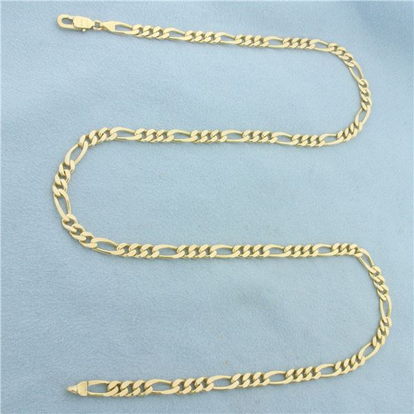 20 Inch Italian Figaro Link Chain Necklace in 14k Yellow Gold