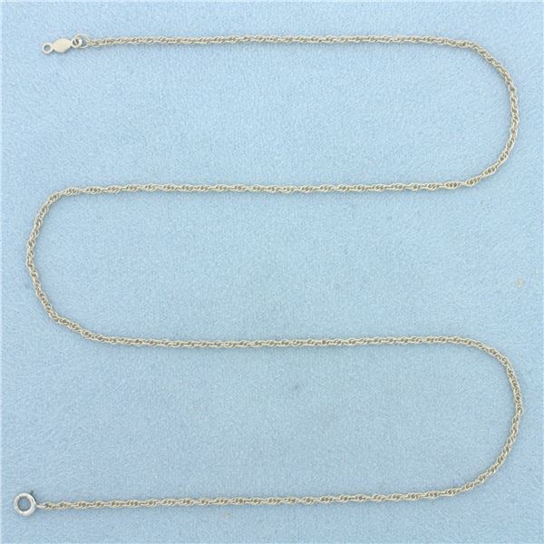 18 Inch Prince of Wales Link Chain Necklace in 14k White Gold
