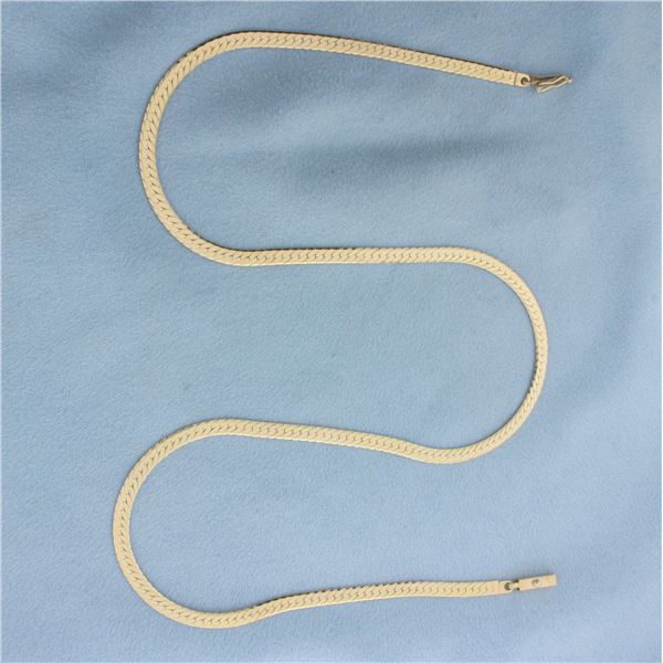 18 Inch Italian Herringbone Link Necklace in 14k Yellow Gold