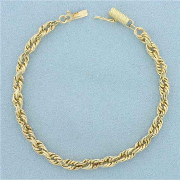 Rope Link Bracelet in 14k Yellow Gold