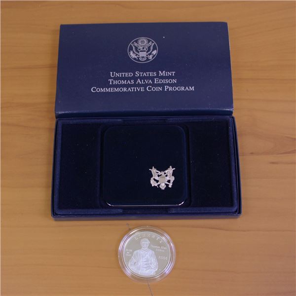 2004 US Mint Thomas Alva Edison Commemorative Proof Coin OGP