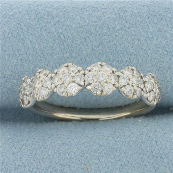 Diamond Flower Design Ring in 14k White Gold