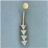 Image 1 : CZ Belly Ring in 14k Yellow Gold