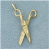 Image 1 : Scissors Charm or Pendant in 14k Yellow Gold