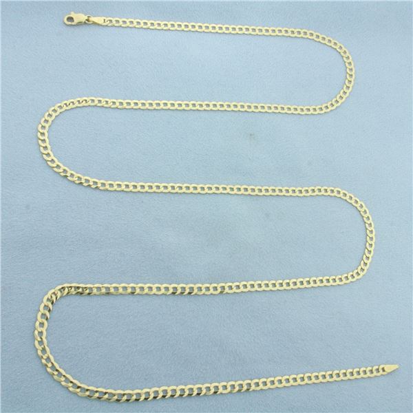 30 Inch Curb Link Chain Necklace in 10k Yellow Gold