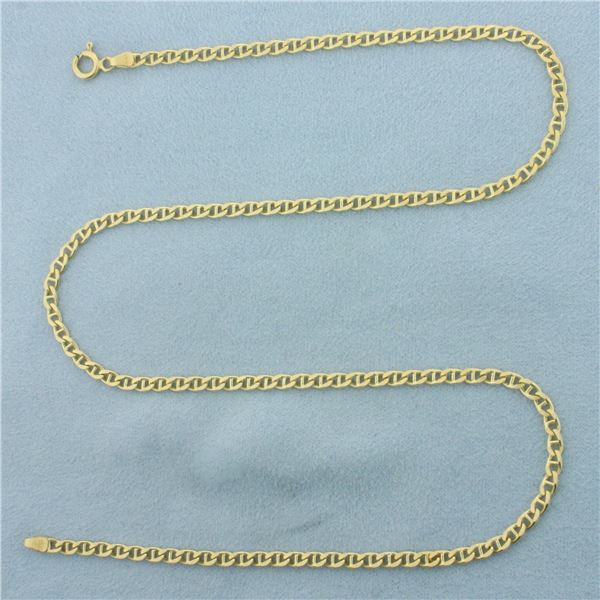 18 Inch Anchor Mariner Link Chain Necklace in 18k Yellow Gold