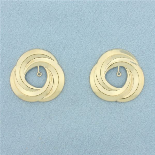 Triple Circle Stud Earring Enhancers in 14k Yellow Gold