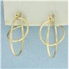 Image 1 : 3D Double Hoop Earrings in 14k Yellow Gold