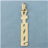 Image 2 : Vinny Name Pendant in 14k Yellow Gold
