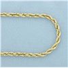 Image 2 : 18 Inch Rope Chain Link Necklace in 14k Yellow Gold