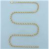 Image 1 : 21 Inch Rope Link Chain Necklace in 14k Yellow Gold