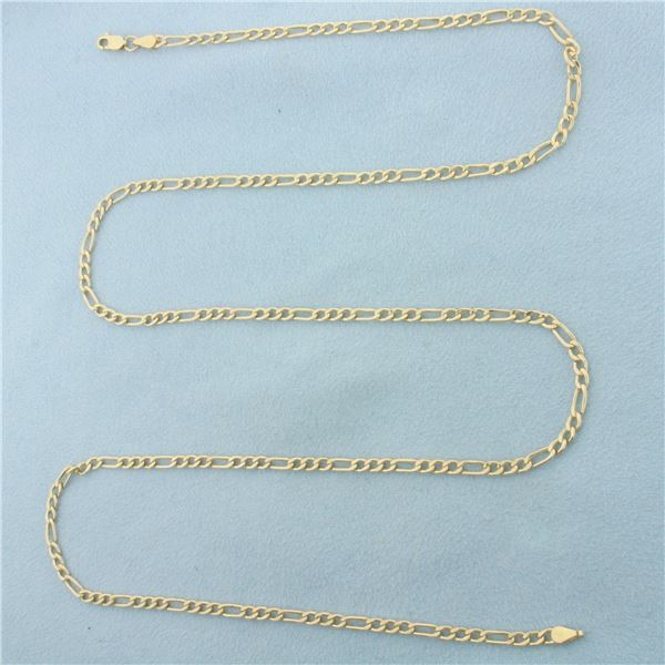 26 Inch Italian Figaro Chain Link Necklace in 10k Yellow Gold