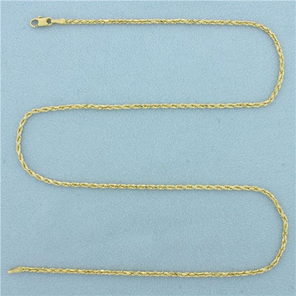 18 Inch Rope Link Chain Necklace in 14k Yellow Gold