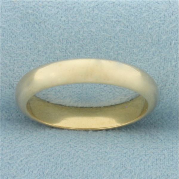 4mm Half Dome Wedding Band Ring in 14k Yellow Gold