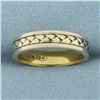 Image 1 : Geometric Two-Tone Band Ring in 14k Yellow and White Gold