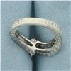 Image 4 : Tanzanite and Diamond Ring in 14k White Gold