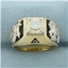 Image 1 : Masonic Scottish Rite Diamond Ring in 14k Yellow Gold