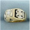 Image 2 : Masonic Scottish Rite Diamond Ring in 14k Yellow Gold